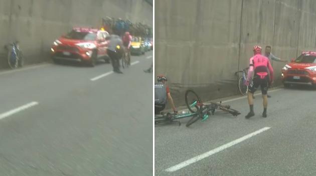 Alberto Bettiol Giro crash (GCN/Eurosport)