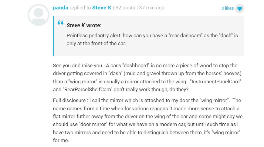 Live blog comments