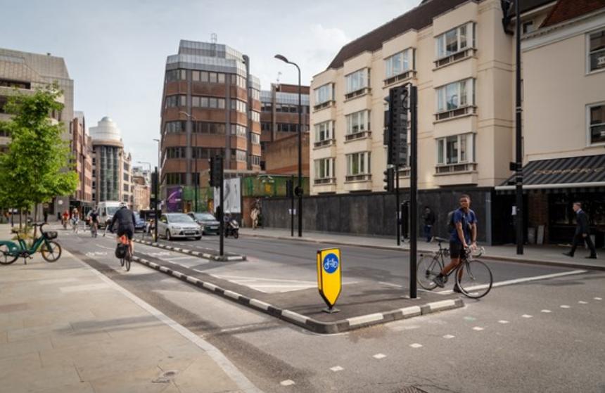 Transport for London Aldgate cycle lane