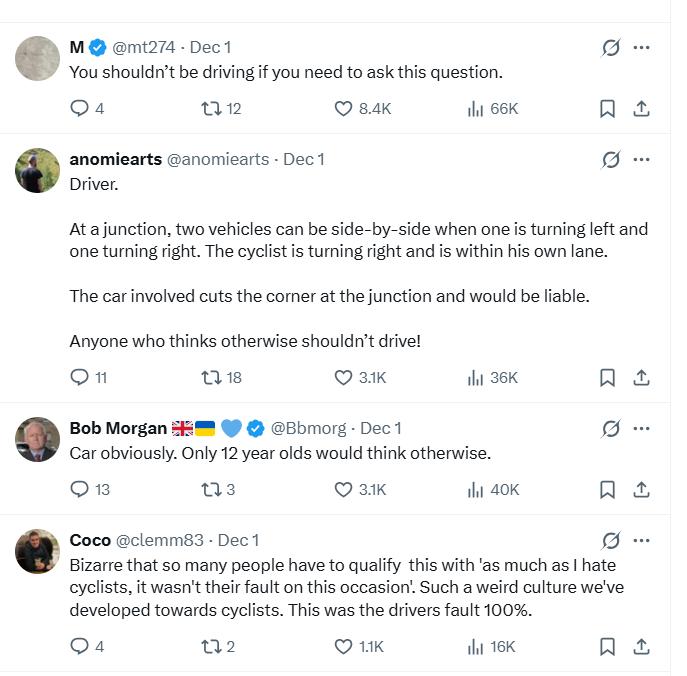 Viral collision video comments