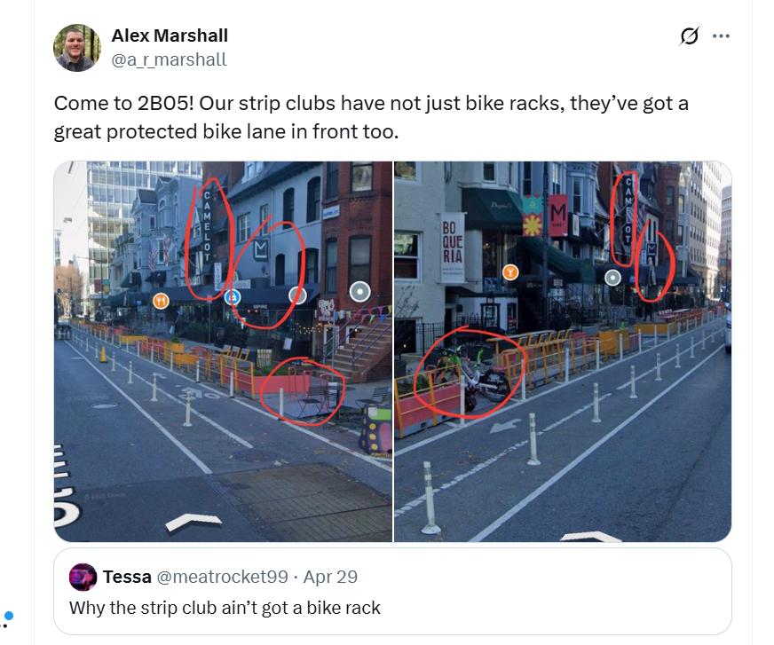 Twitter bike lane post