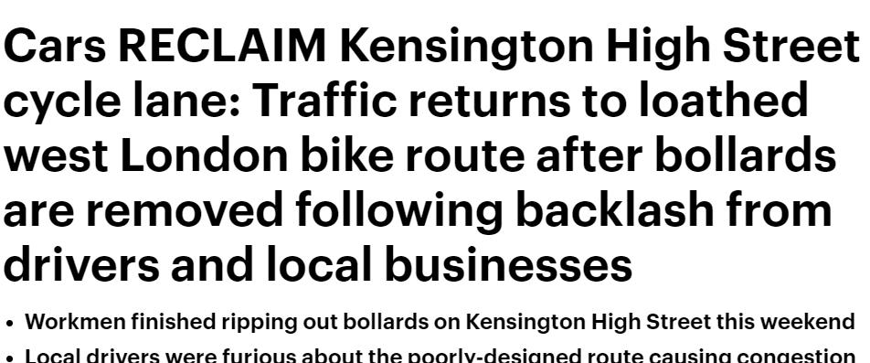 MailOnline Kensington High Street headline