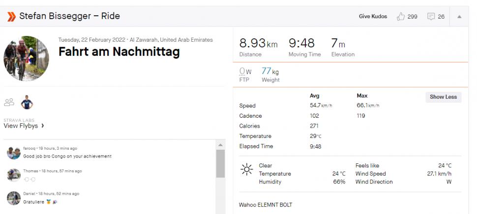 Stefan Bissegger Strava UAE TT