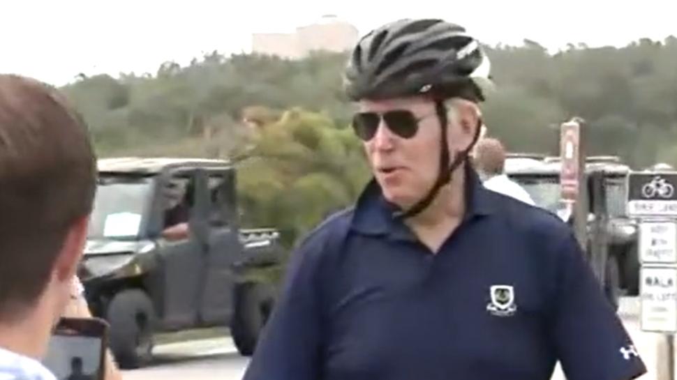 Joe Biden cycling (screenshot video)