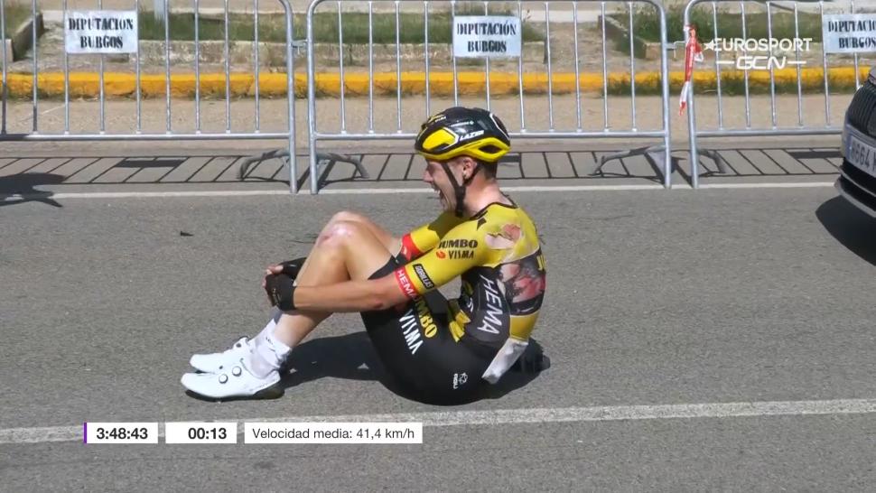 Burgos crash (GCN/Eurosport)