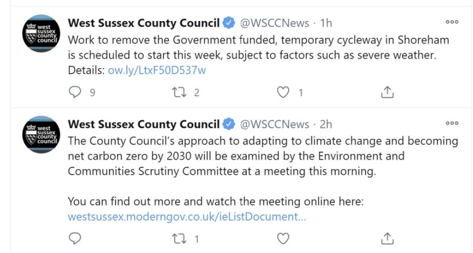 West Sussex County Council tweets