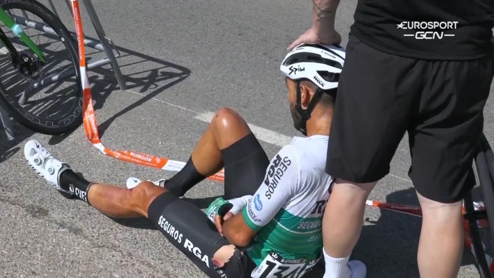 Burgos crash (GCN/Eurosport)