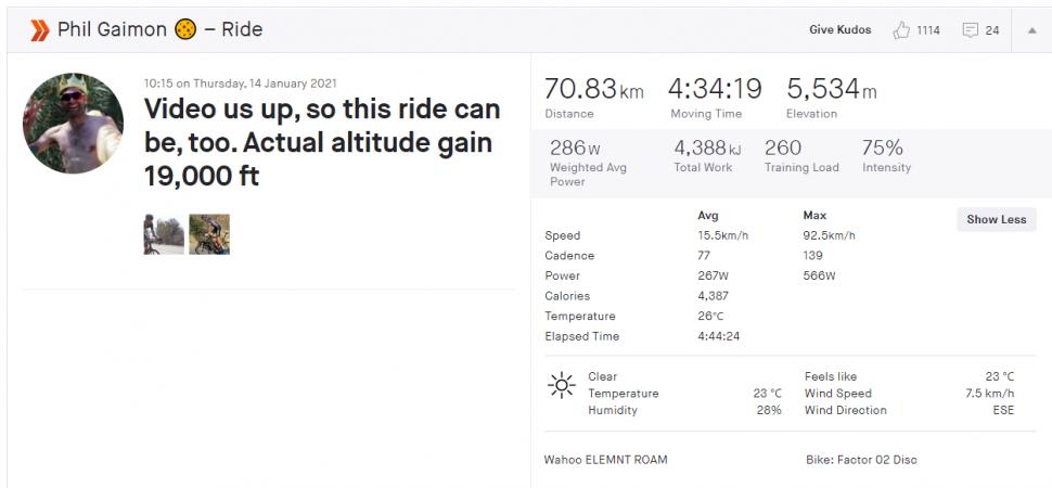Phil Gaimon Everesting attempt