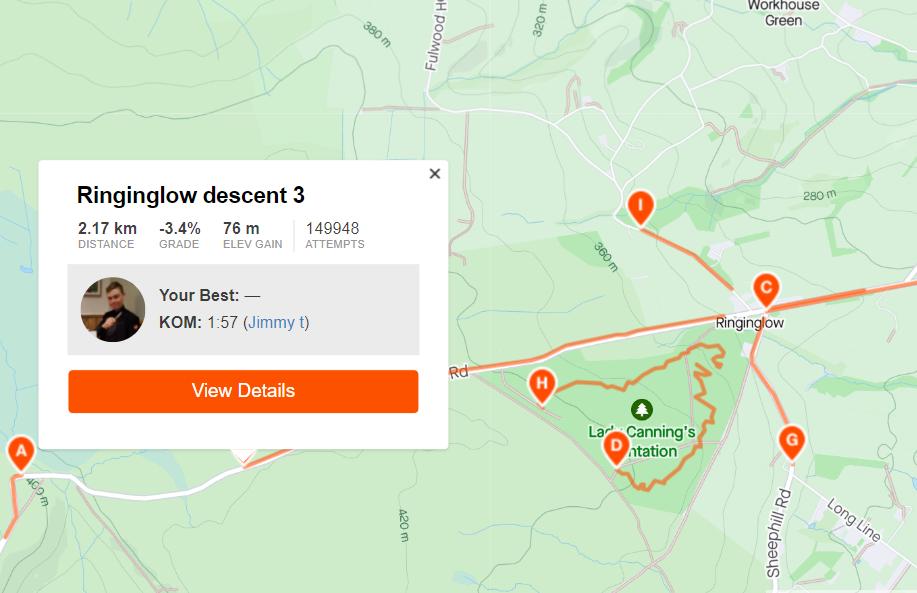 Ringinglow Strava