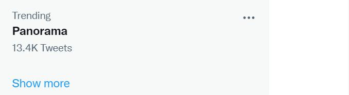Panorama trending Twitter