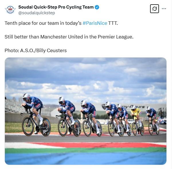 Soudal Quick-Step Paris-Nice Manchester United joke