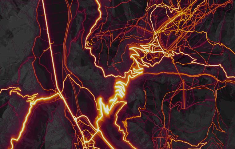 Strava Heatmap - Alpe d'Huez