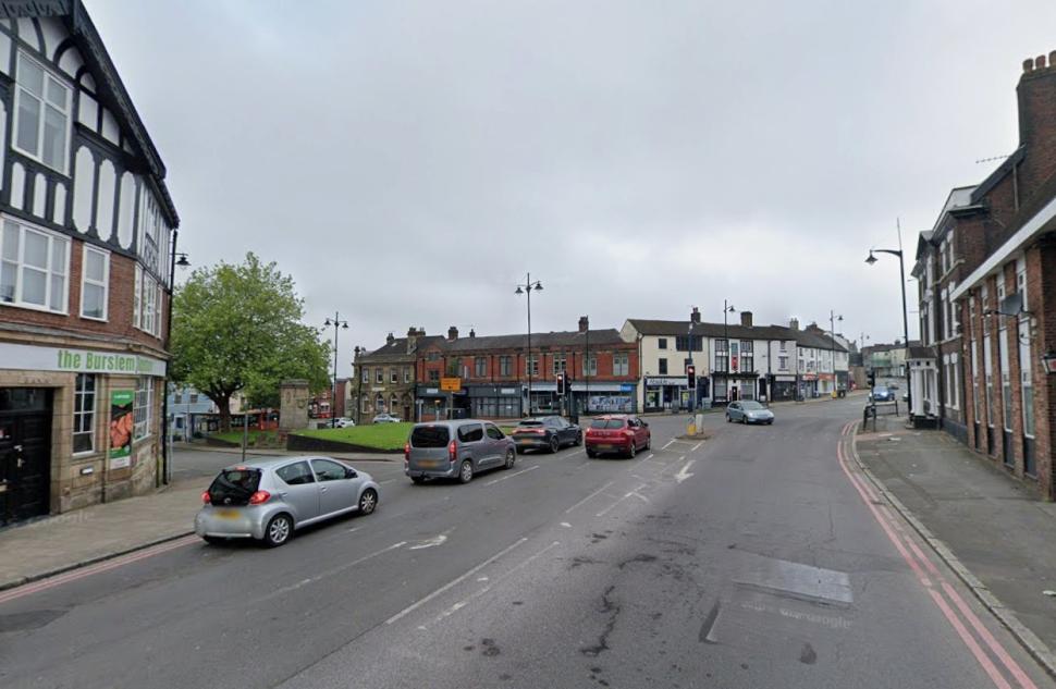 Swan Square, Burslem, Stoke-on-Trent, from Moorland Road