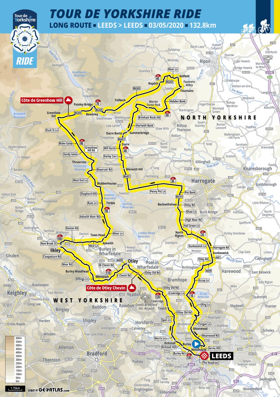 Tour De Yorkshire 2020-RIDE_CARTE_LONG ROUTE_CP