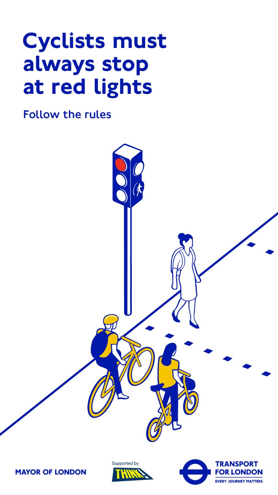 Transport for London Highway Code campaign poster always stop at red lights