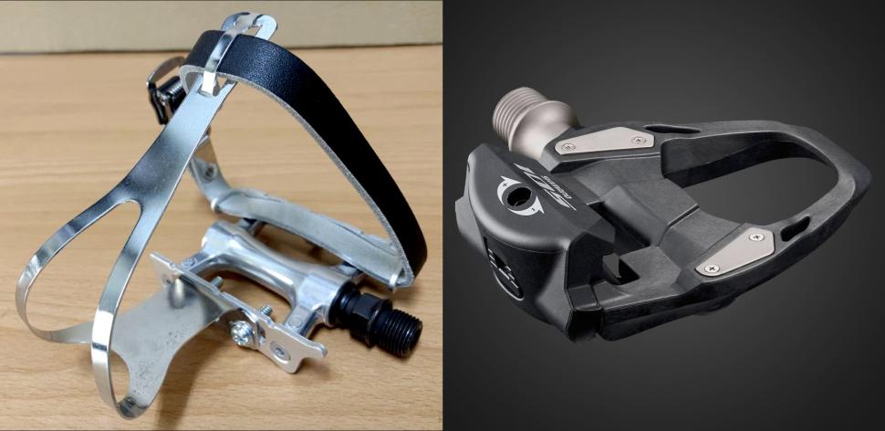 Toe clip and Shimano SPD-SL pedal
