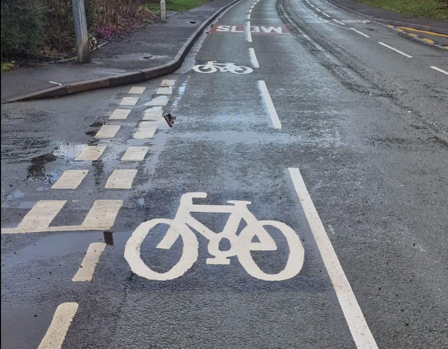 'Unsafe' cycle lanes in Telford removed days after being introduced (credit - Steve Coleman)