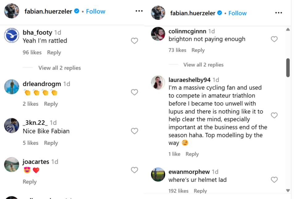 Hurzeler Insta comments