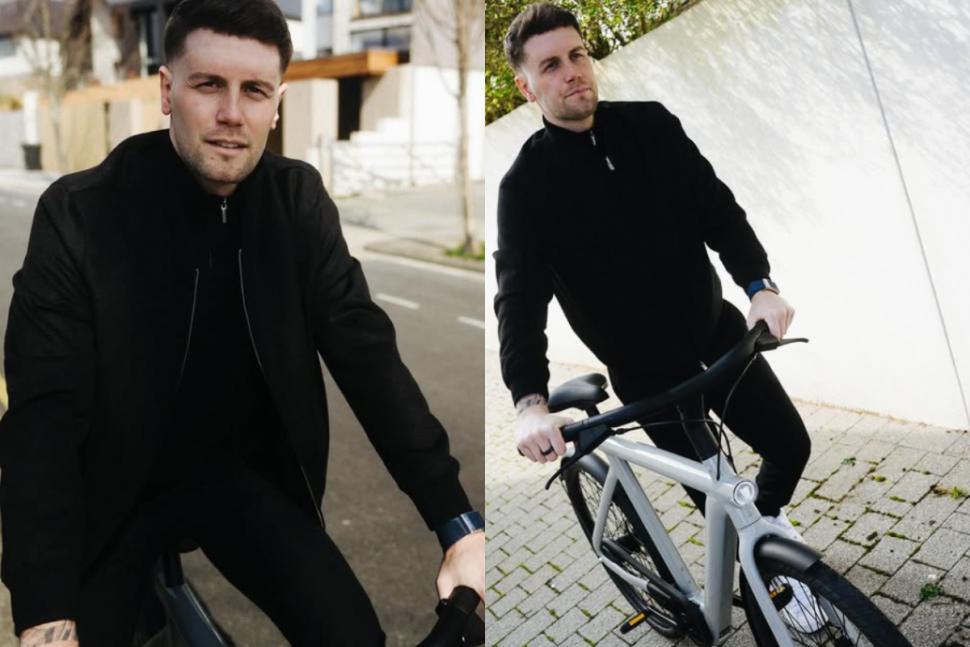 Premier League manager Fabian H&uuml;rzeler riding Van Moof bike for advert