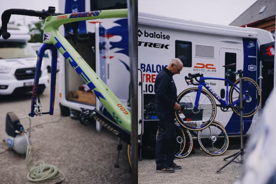 Baloise Trek Lions bikes 2024 (screenshots via Instagram video @baloisetreklions)