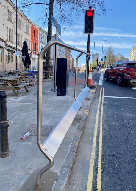 Upper Maudlin Street cycle railing, Bristol