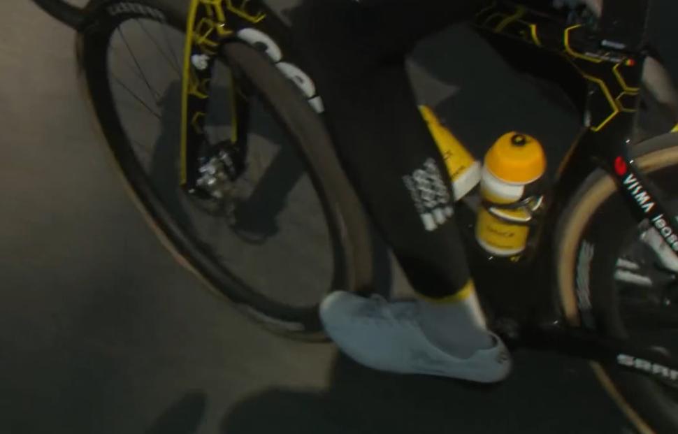 Wout van Aert almost crashes in the Forest of Arenberg during Paris-Roubaix recon ride, 2025 