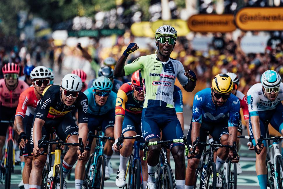 2024 Tour de France stage three sprint finish won by Biniam Girmay (Zac Williams/SWpix.com)