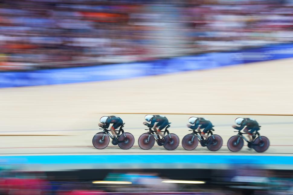 Ethan Hayter, Oliver Wood, Charlie Tanfield, Ethan Vernon, team pursuit, 2024 Paris Olympics (Zac Williams/SWpix.com)
