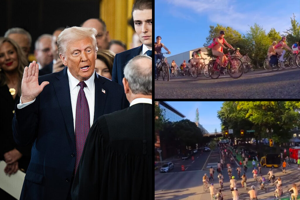 Trump and naked bike ride Oct 2025