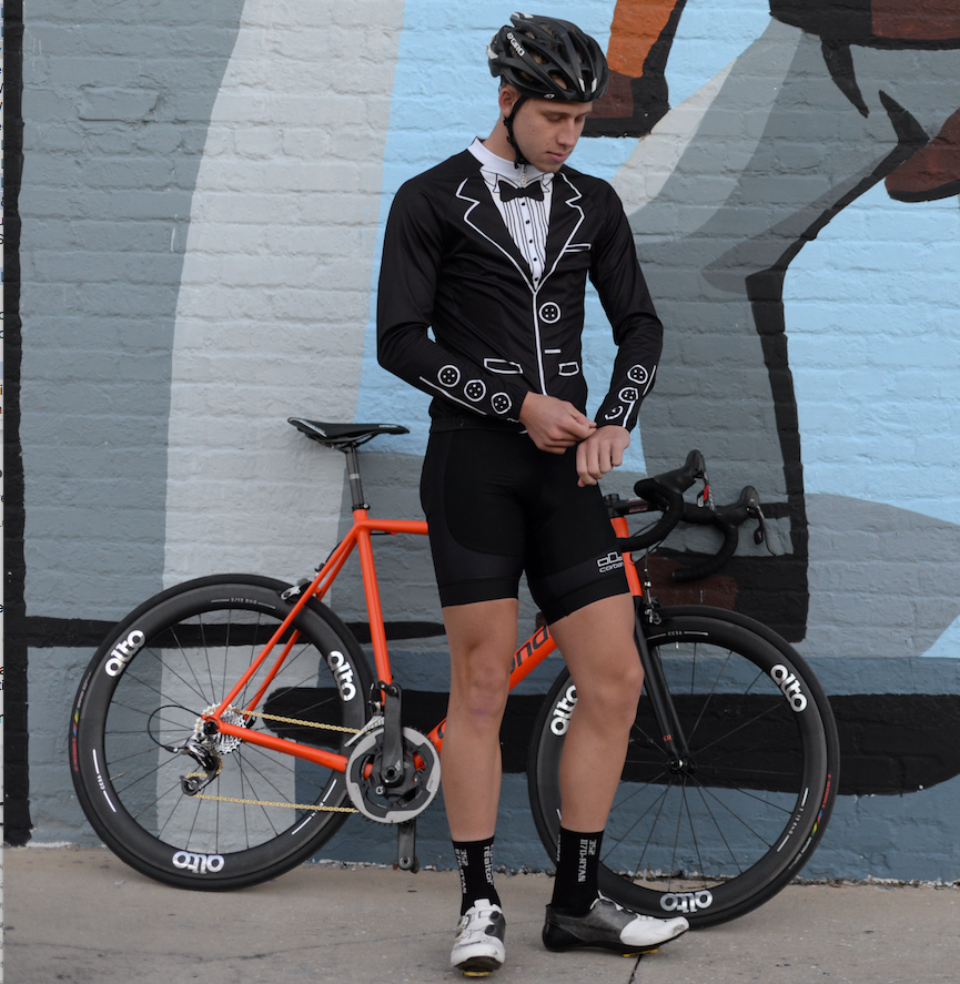 Tuxedo cycling Jersey, Full Body