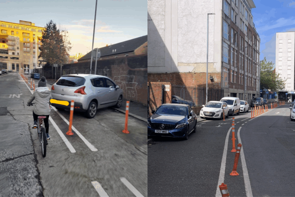 Belfast cycle lane parking