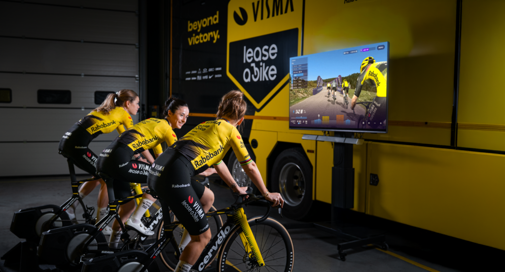 Visma Lease-a-Bike riders on Rouvy