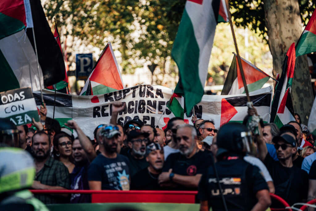 Pro-Palestine protests in Madrid, 2025 Vuelta