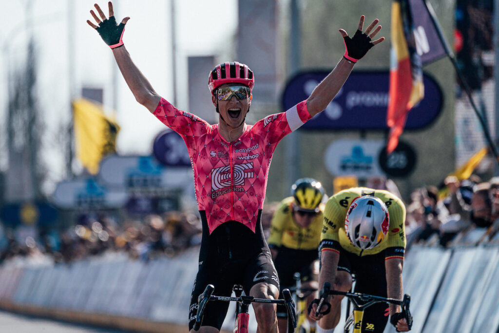 Neilson Powless wins 2025 Dwars door Vlaanderen vs Visma-Lease a Bike
