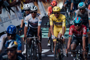 Remco Evenepoel and Tadej Pogačar at 2024 Tour de France